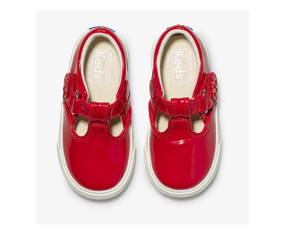 Keds Slip Ons Red - Daphne Patent - Kids CQLTUB-538